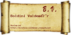 Boldini Valdemár névjegykártya